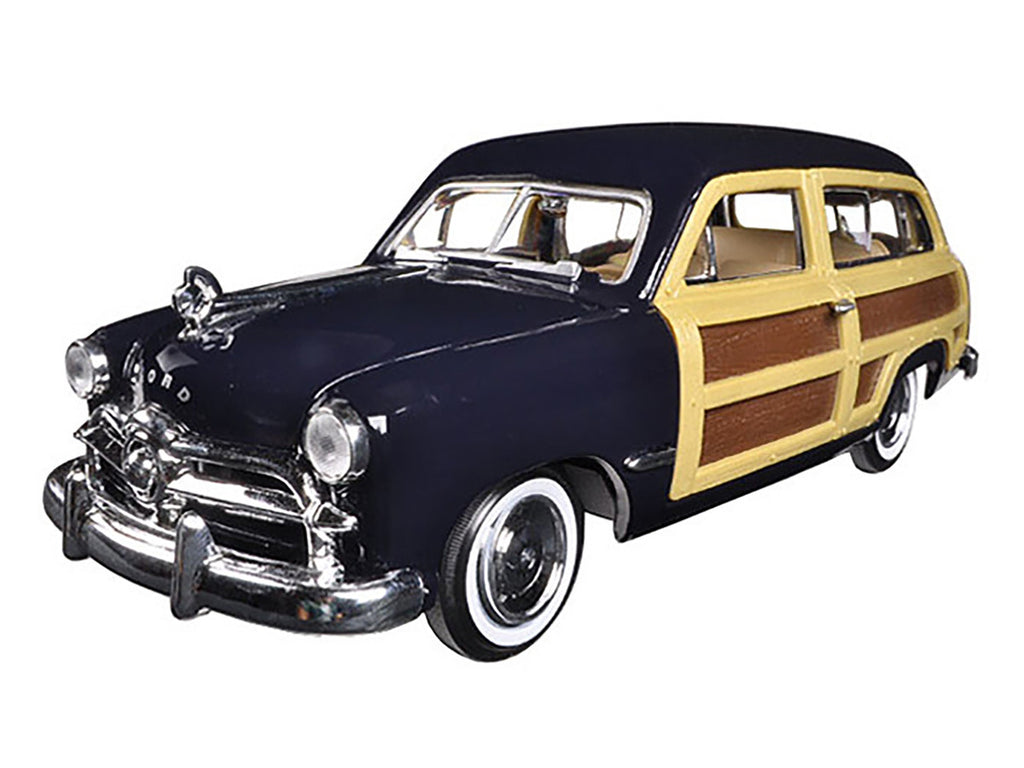 1949 Ford Woody Wagon Dark Blue 1/24 Diecast Model Car by Motormax-1