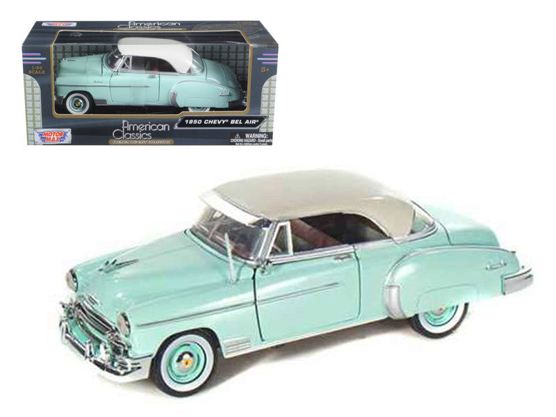 1950 Chevrolet Bel Air Green with Cream Top 1/24 Diecast Model Car by Motormax-0