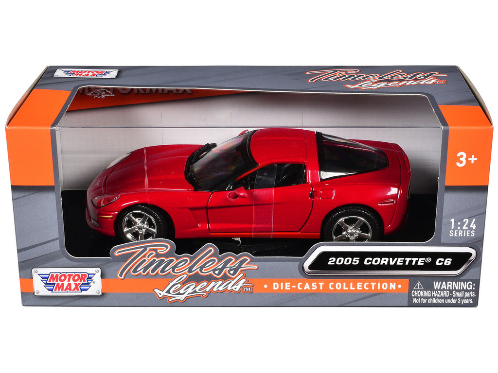 2005 Chevrolet Corvette C6 Coupe Red 1/24 Diecast Model Car by Motormax-2