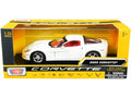 2005 Chevrolet Corvette C6 White with Red Interior "History of Corvette" Series 1/24 Diecast Model Car by Motormax-0