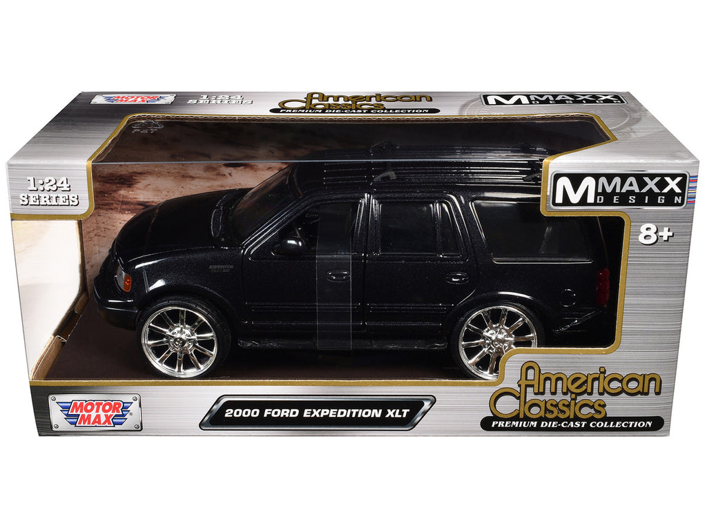 2000 Ford Expedition XLT Black Metallic "Maxx Design" "American Classics" Series 1/24 Diecast Model Car by Motormax-0
