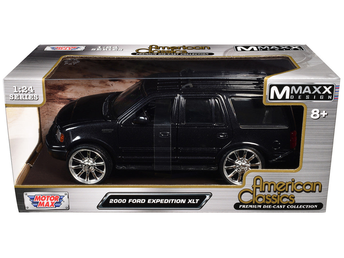 2000 Ford Expedition XLT Black Metallic "Maxx Design" "American Classics" Series 1/24 Diecast Model Car by Motormax-0