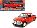 2001 Ford F-150 XLT Flareside Supercab Pickup Truck Red 1/24 Diecast Model Car by Motormax-0