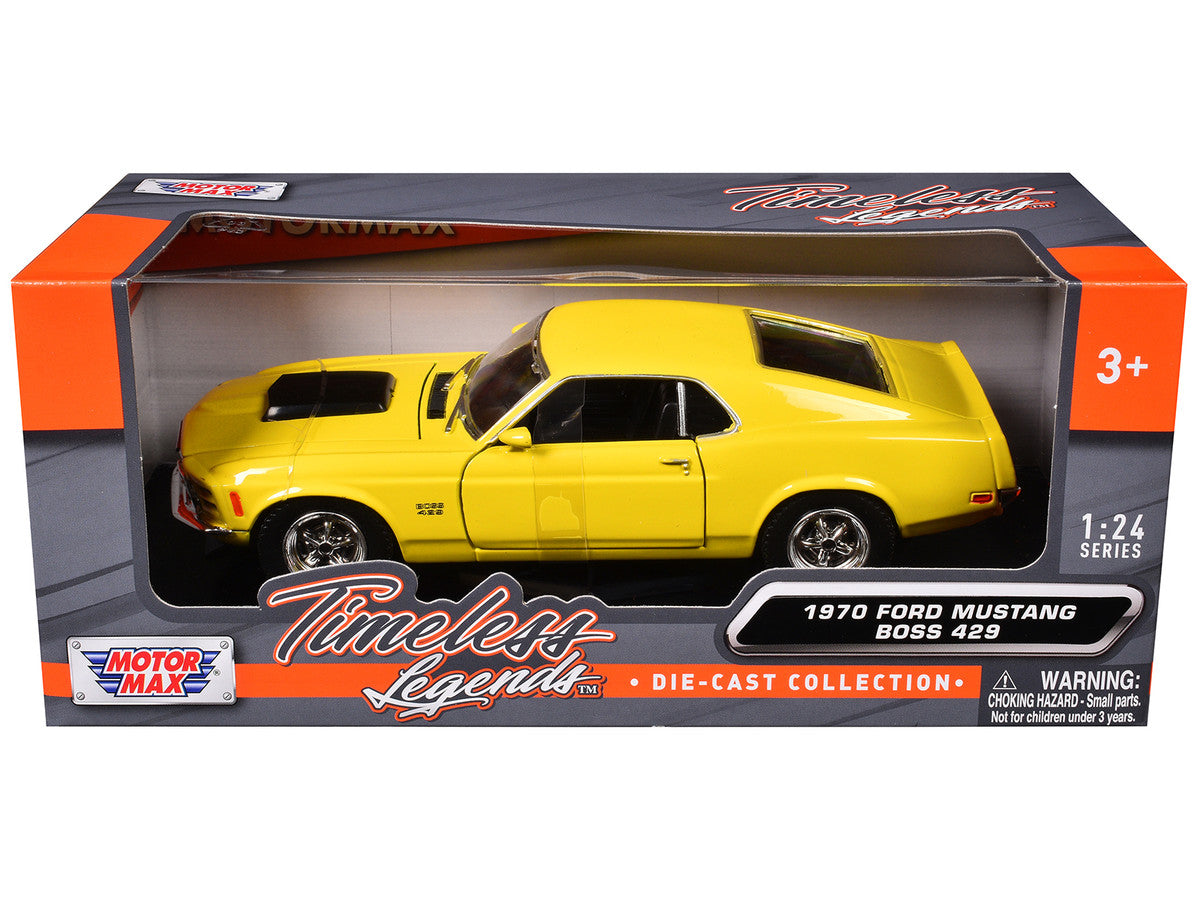 1970 Ford Mustang Boss 429 Yellow 1/24 Diecast Model Car by Motormax-2