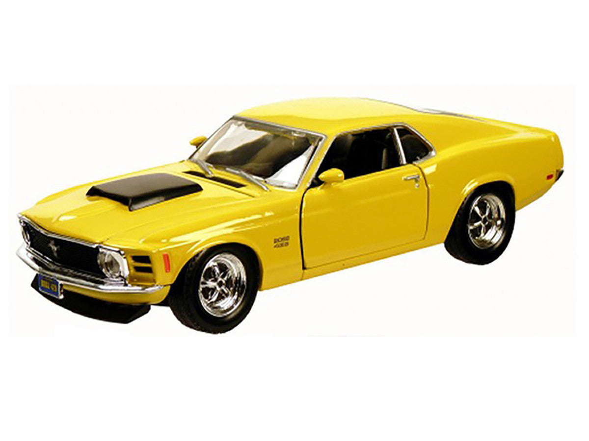 1970 Ford Mustang Boss 429 Yellow 1/24 Diecast Model Car by Motormax-1