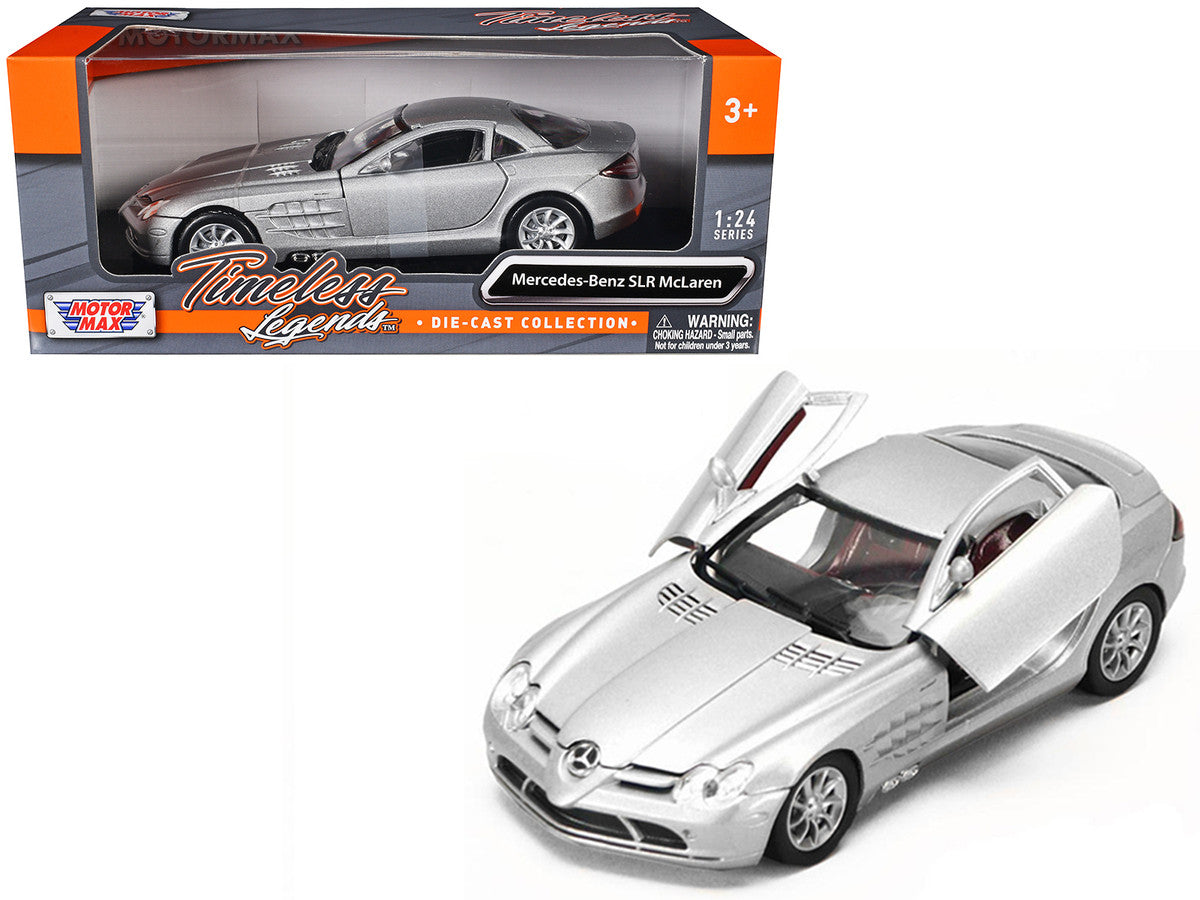 Mercedes McLaren SLR Silver 1/24 Diecast Model Car by Motormax-2