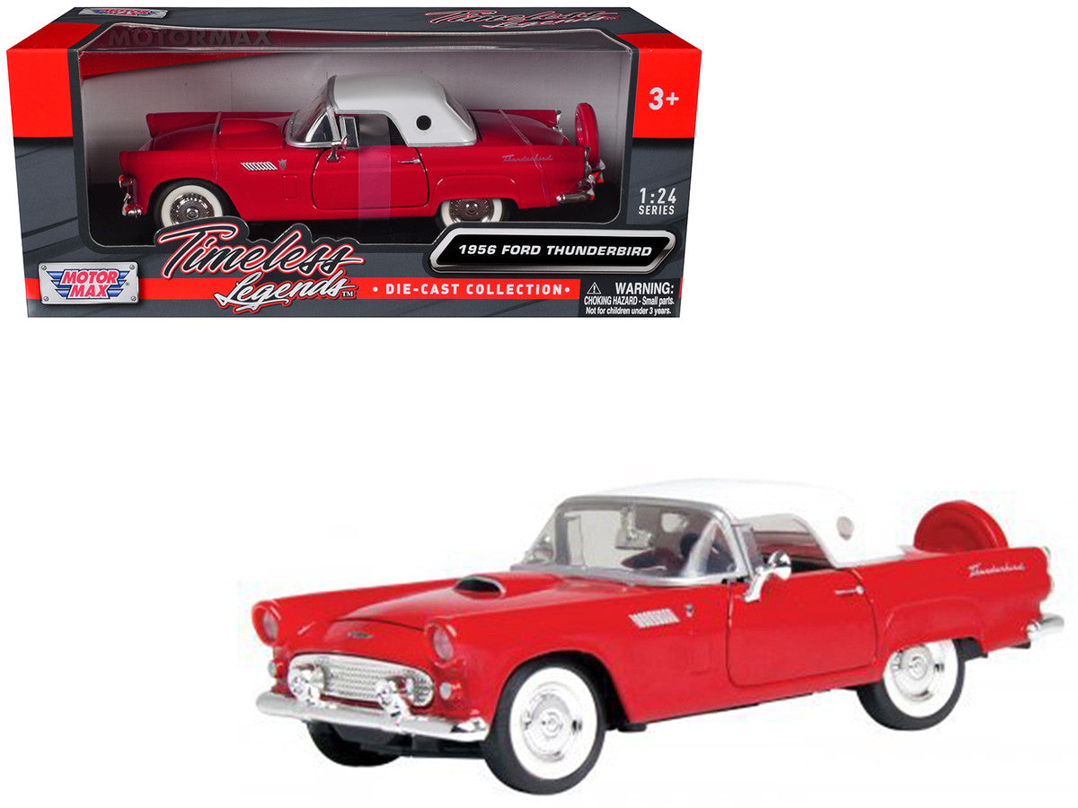 1956 Ford Thunderbird Red 1/24 Diecast Car Model by Motormax-2