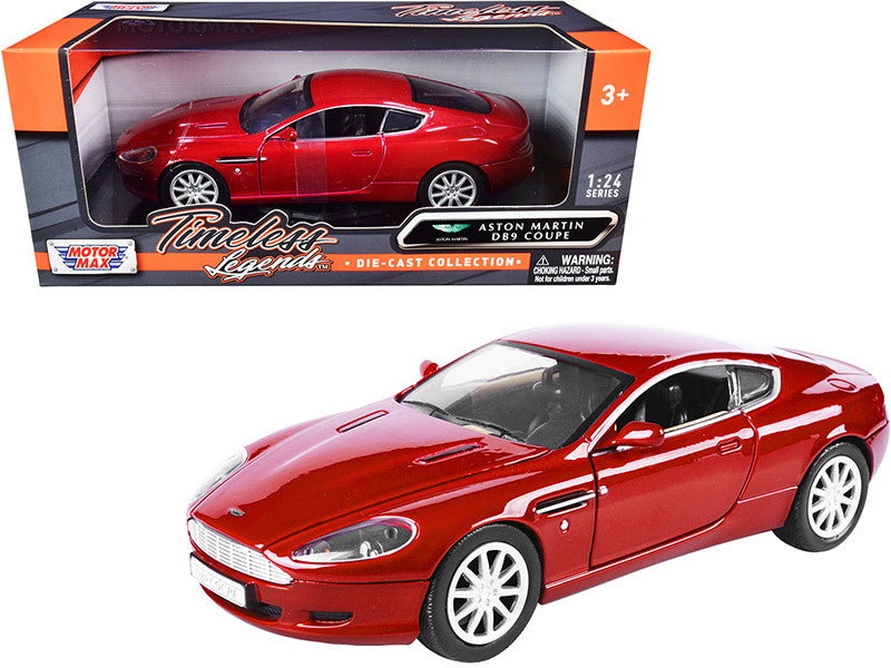 Aston Martin DB9 Coupe Red "Timeless Legends" 1/24 Diecast Model Car by Motormax-0