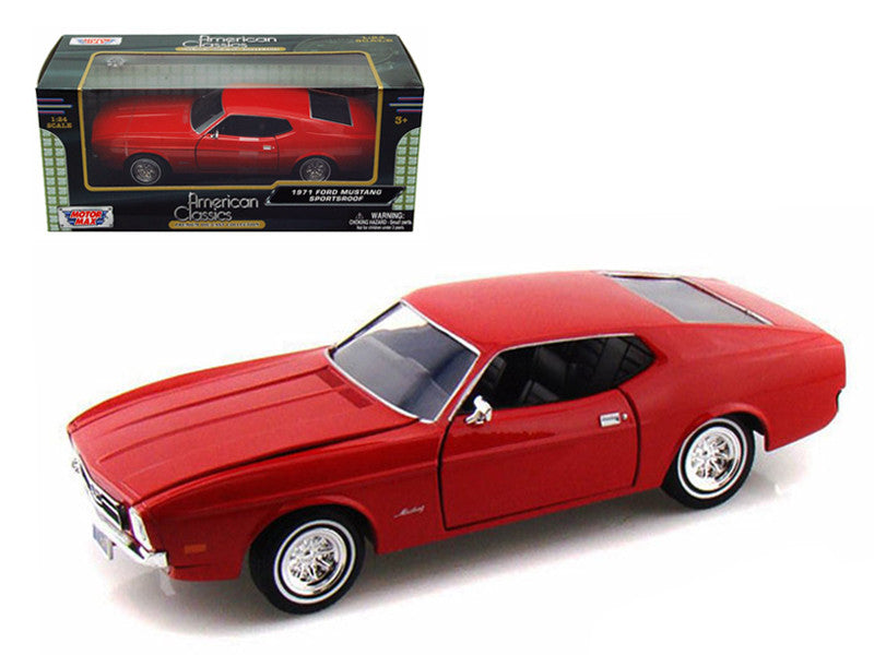 1971 Ford Mustang Sportsroof Red 1/24 Diecast Model Car by Motormax-0