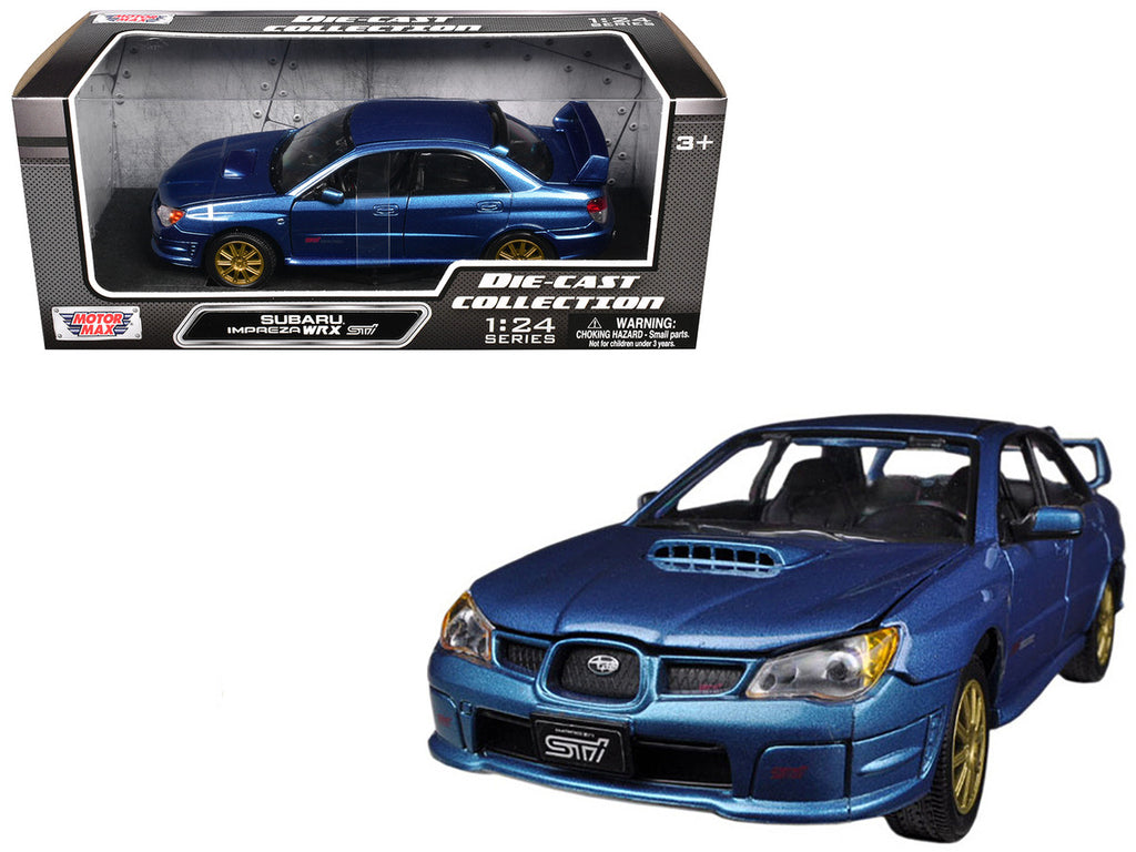 Subaru Impreza WRX STi Blue Metallic 1/24 Diecast Model Car by Motormax-2