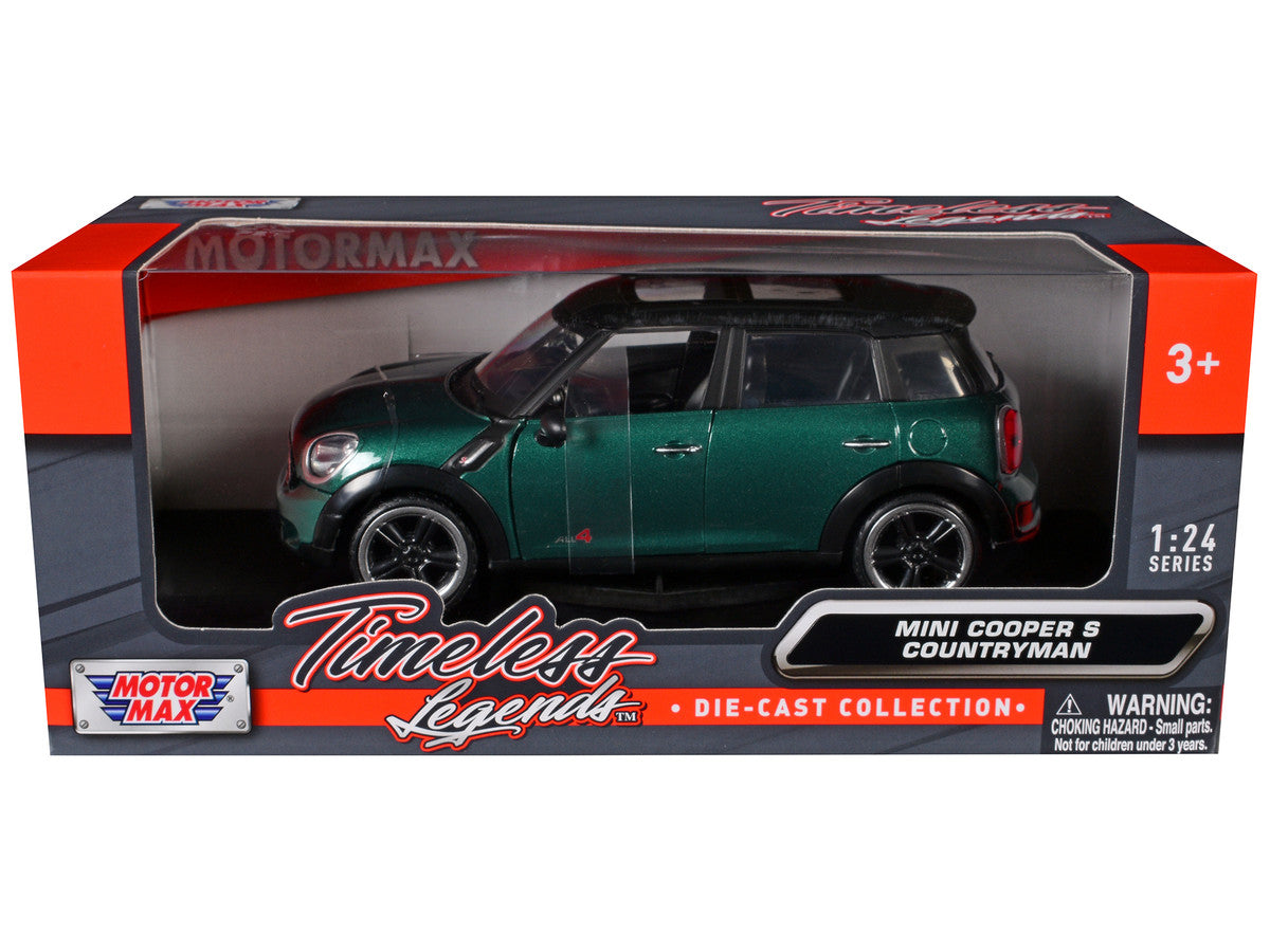 Mini Cooper S Countryman Oxford Green 1/24 Diecast Car Model by Motormax-1