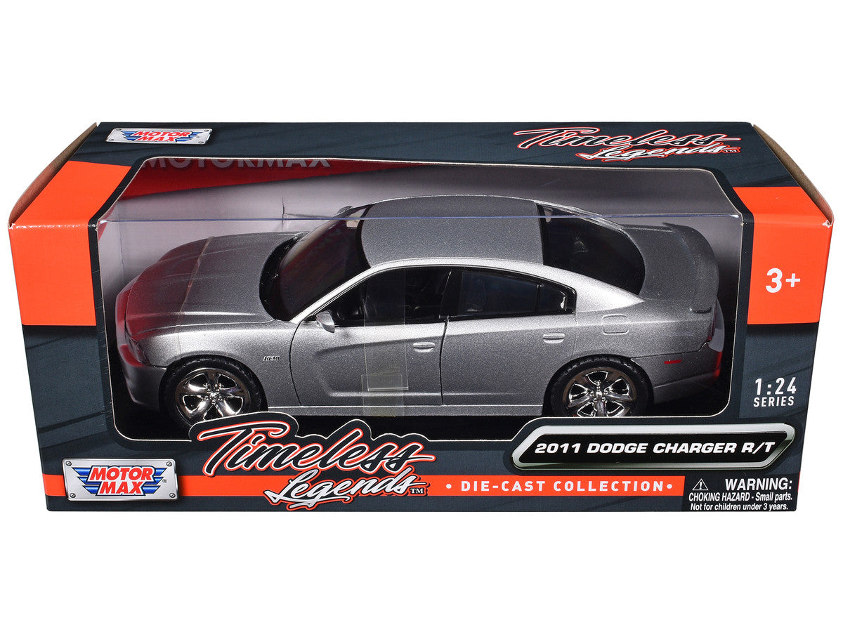 2011 Dodge Charger R/T Hemi Silver 1/24 Diecast Model Car by Motormax-0