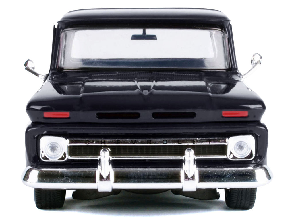 1966 Chevrolet C10 Fleetside Pickup Truck Black "Maxx Design" "Timeless Legends" Series 1/24 Diecast Model Car by Motormax-1