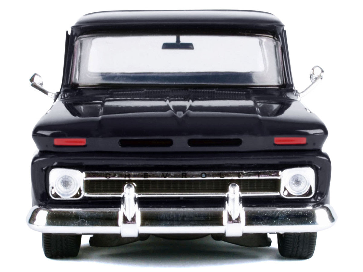 1966 Chevrolet C10 Fleetside Pickup Truck Black "Maxx Design" "Timeless Legends" Series 1/24 Diecast Model Car by Motormax-1