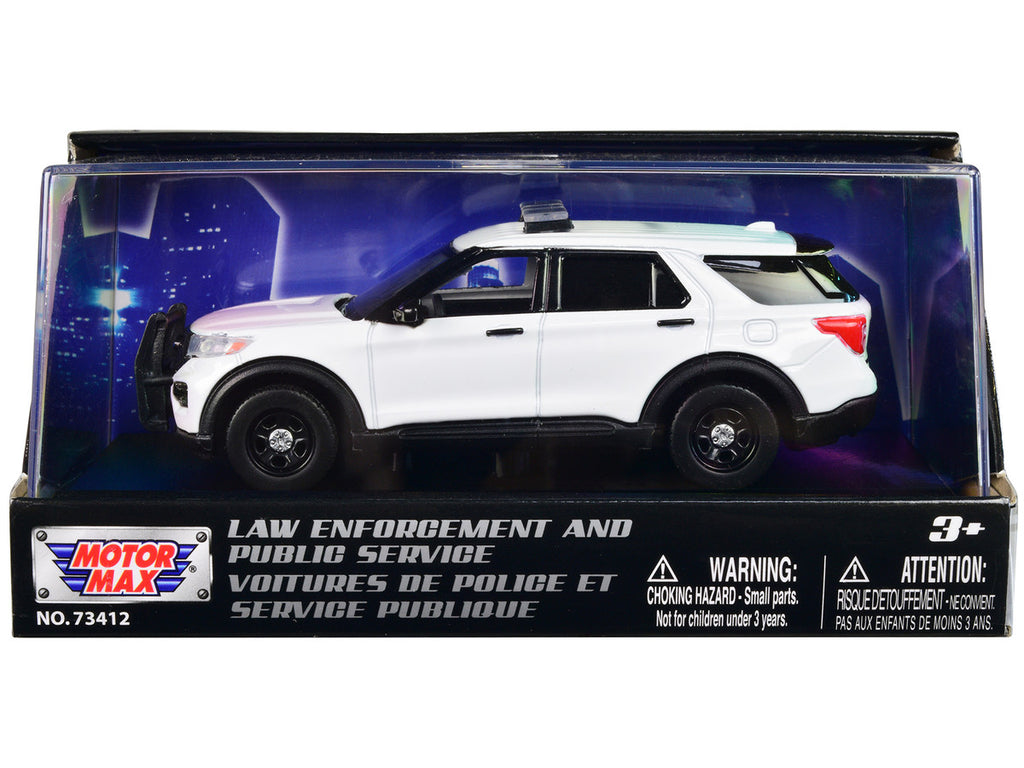 2022 Ford Police Interceptor Utility Plain White "Law Enforcement and Public Service" Series 1/43 Diecast Model Car by Motormax-0
