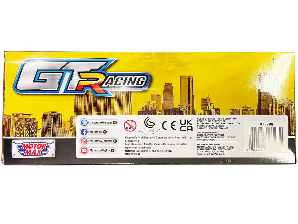 Audi R8 LMS GT3 Silver Metallic with Graphics "GT Racing" Series 1/24 Diecast Model Car by Motormax-1