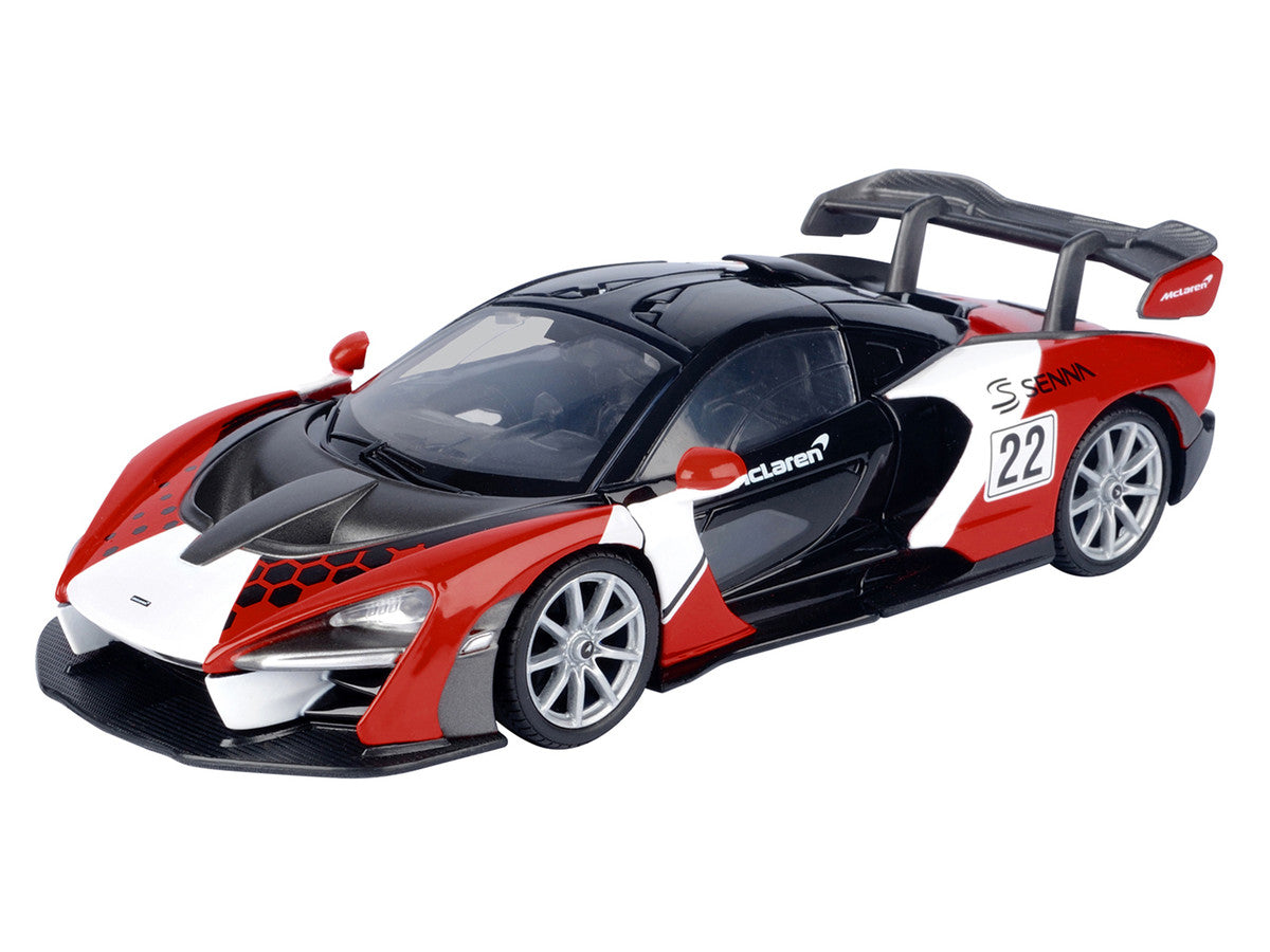 McLaren Senna #22 Black with Red and White Graphics "GT Racing" Series 1/24 Diecast Model Car by Motormax-0