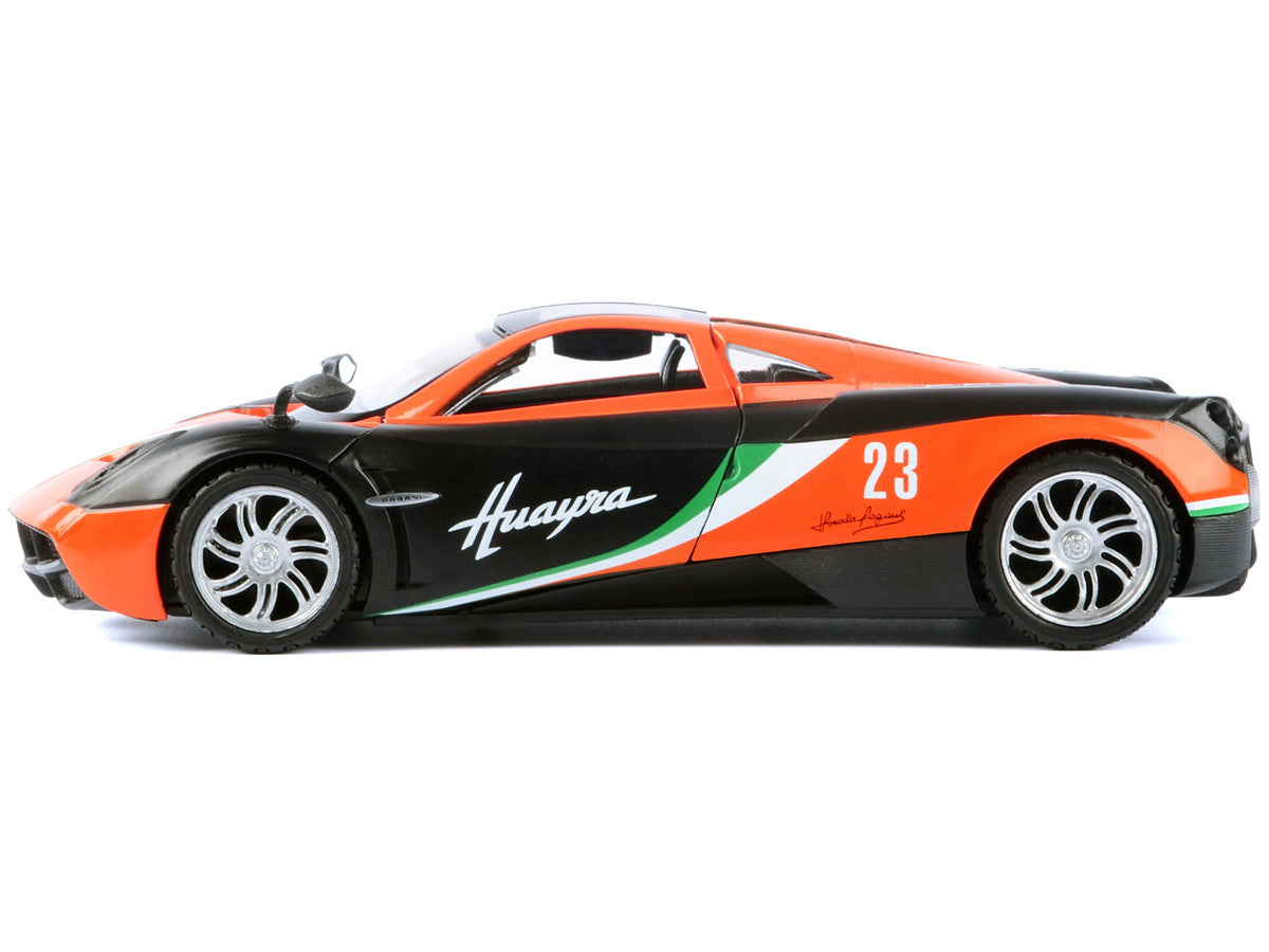 Pagani Huayra #23 Orange and Black with Stripes "GT Racing" Series 1/24 Diecast Model Car by Motormax-3