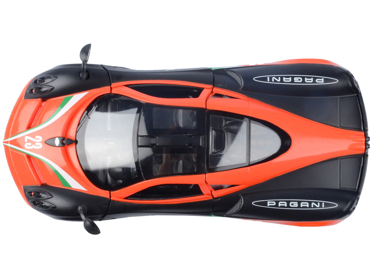 Pagani Huayra #23 Orange and Black with Stripes "GT Racing" Series 1/24 Diecast Model Car by Motormax-2
