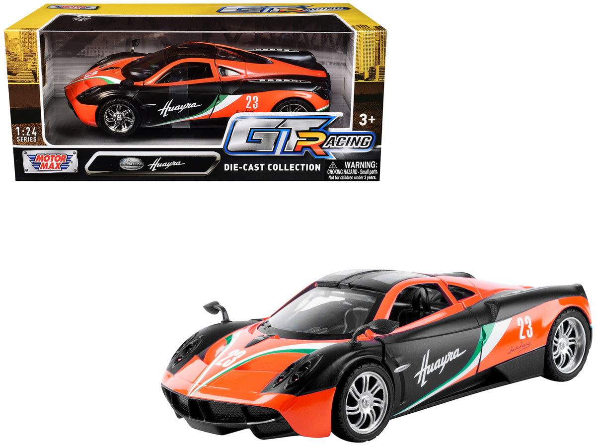 Pagani Huayra #23 Orange and Black with Stripes "GT Racing" Series 1/24 Diecast Model Car by Motormax-4