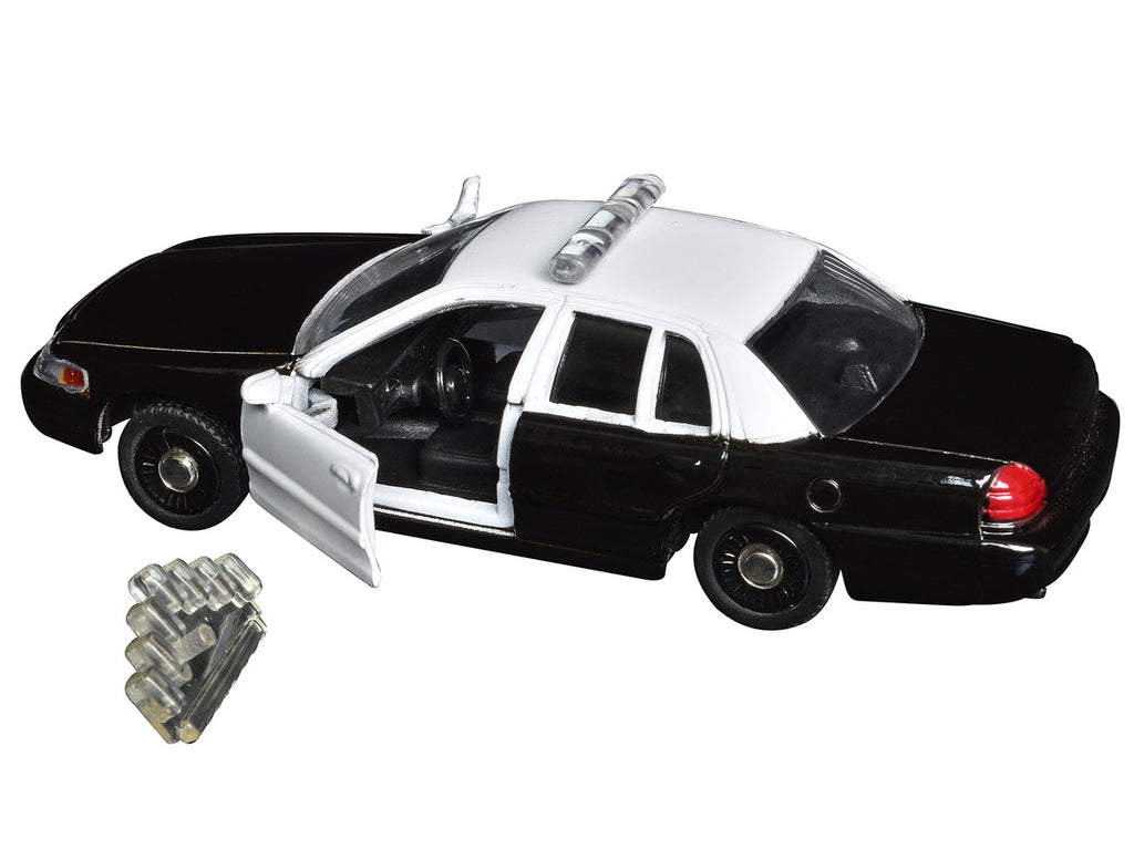 Ford Crown Victoria Police Interceptor Black and White 1/43 Diecast Model Car by Motormax-1
