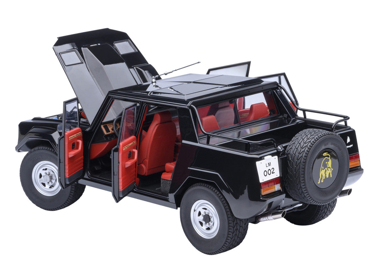 Lamborghini LM002 Nero Tenebre Black with Red Interior 1/18 Model Car by Autoart-0