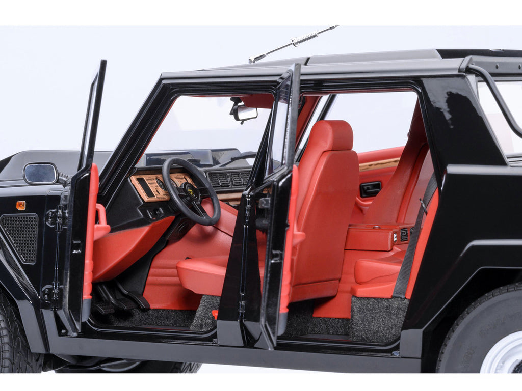 Lamborghini LM002 Nero Tenebre Black with Red Interior 1/18 Model Car by Autoart-1