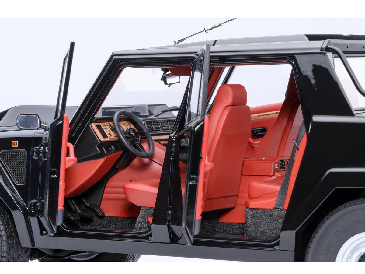 Lamborghini LM002 Nero Tenebre Black with Red Interior 1/18 Model Car by Autoart-1