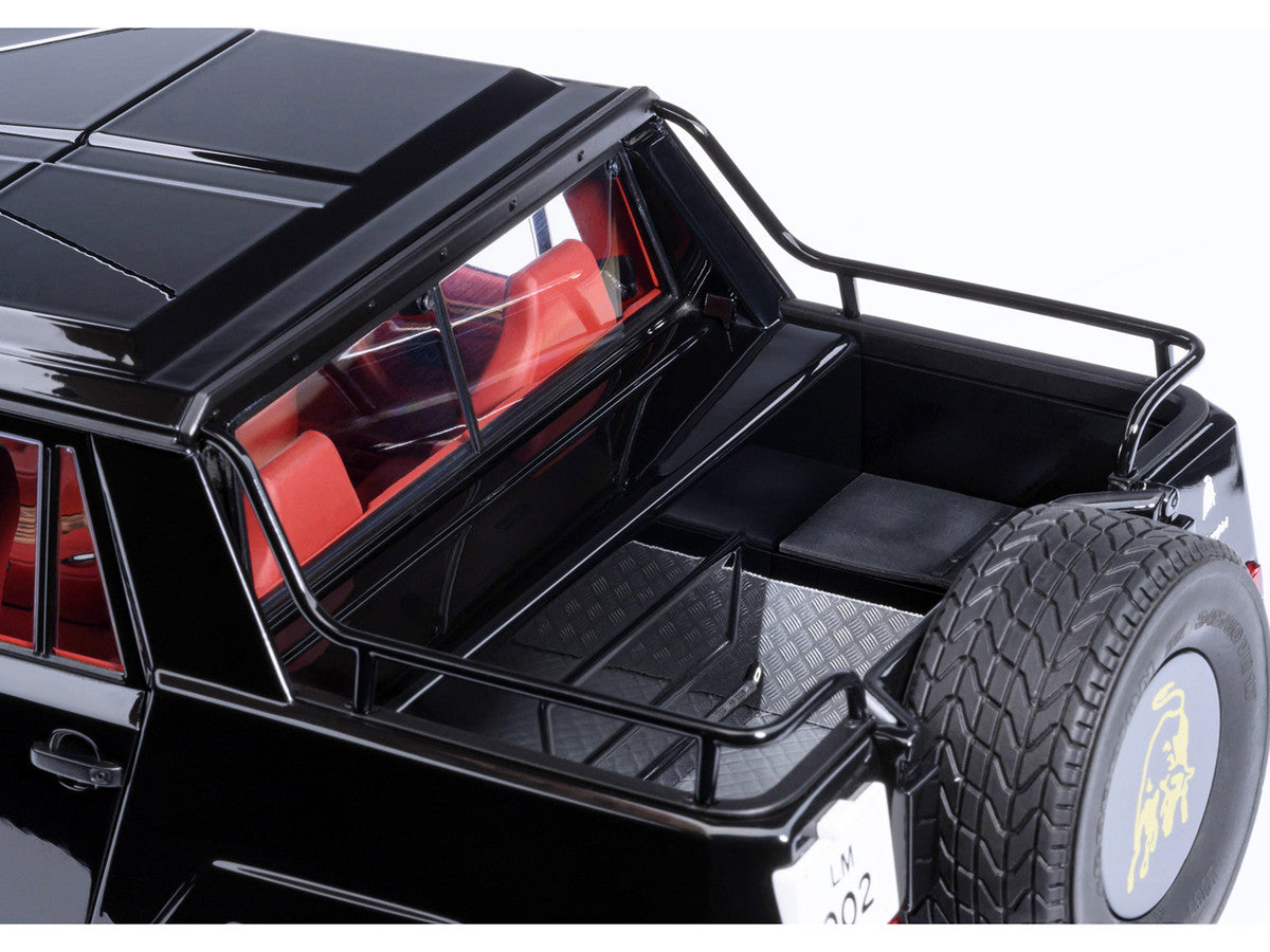 Lamborghini LM002 Nero Tenebre Black with Red Interior 1/18 Model Car by Autoart-2