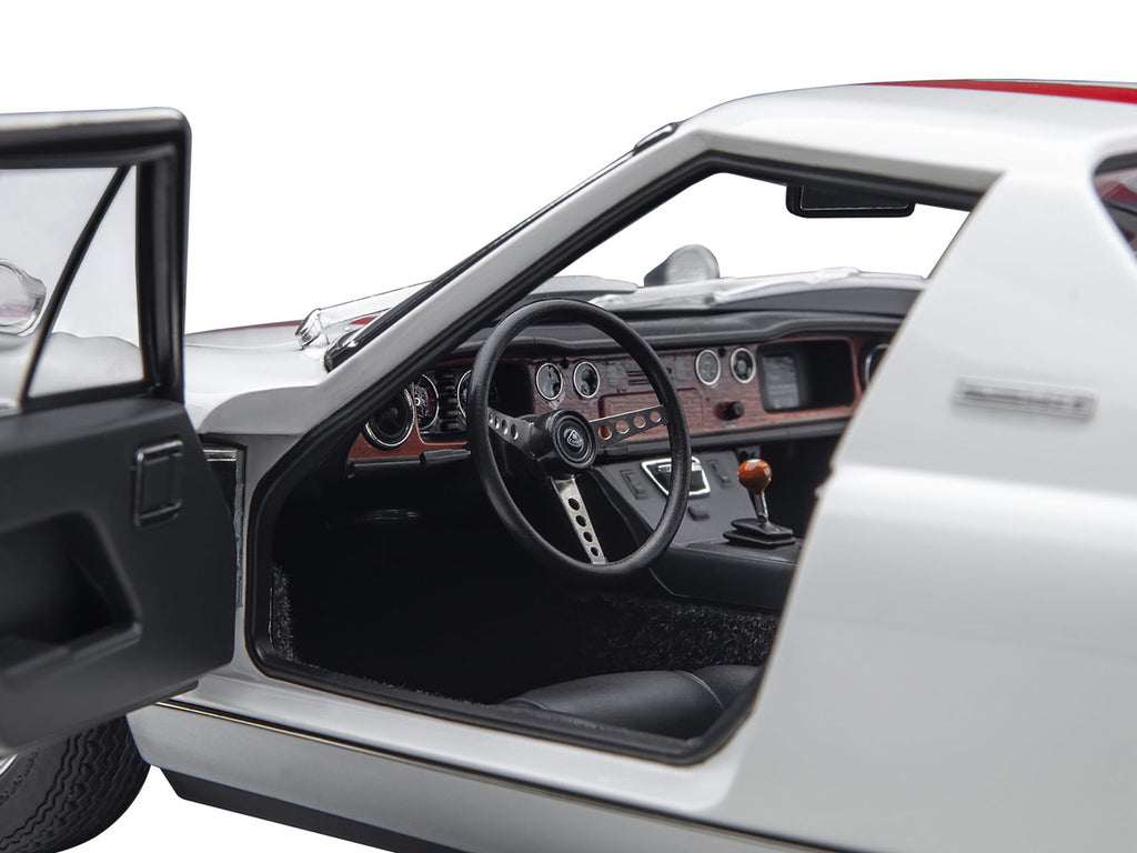 Lotus Europa Special White with Red Stripe and Graphics "The Circuit Wolf" 1/18 Model Car by Autoart-1