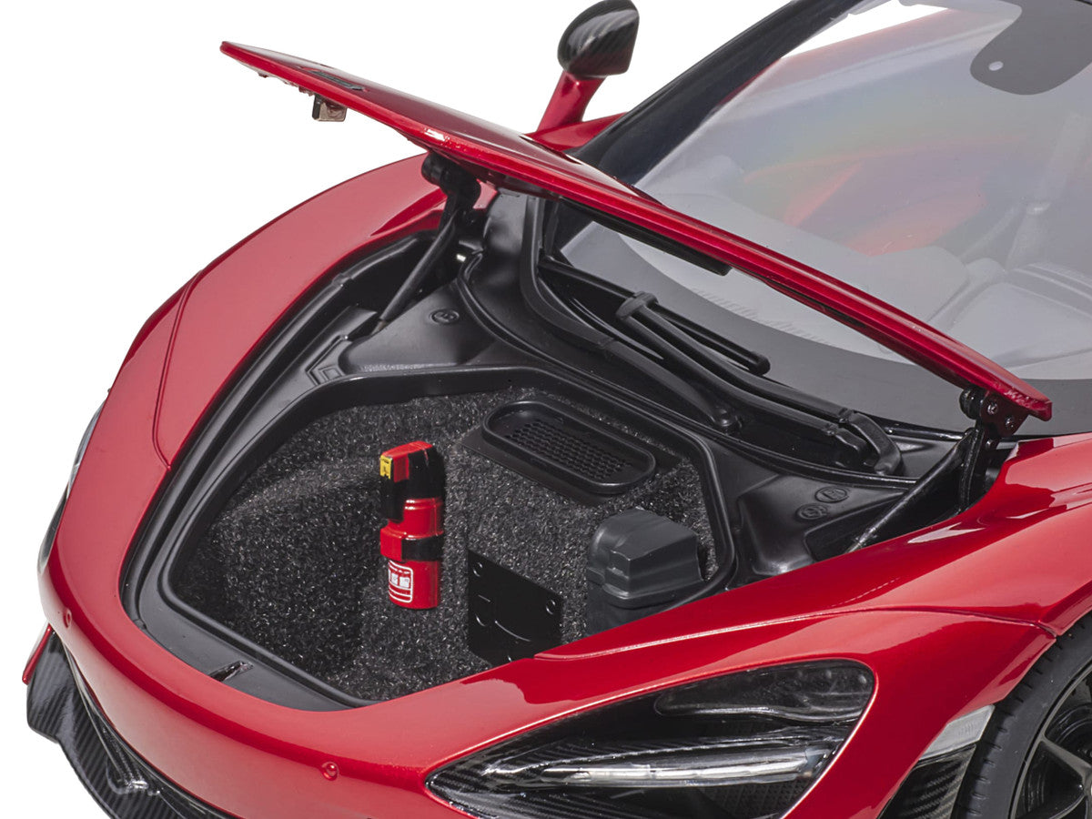 Mclaren 720S Memphis Red Metallic with Black Top and Carbon Accents 1/18 Model Car by Autoart-3