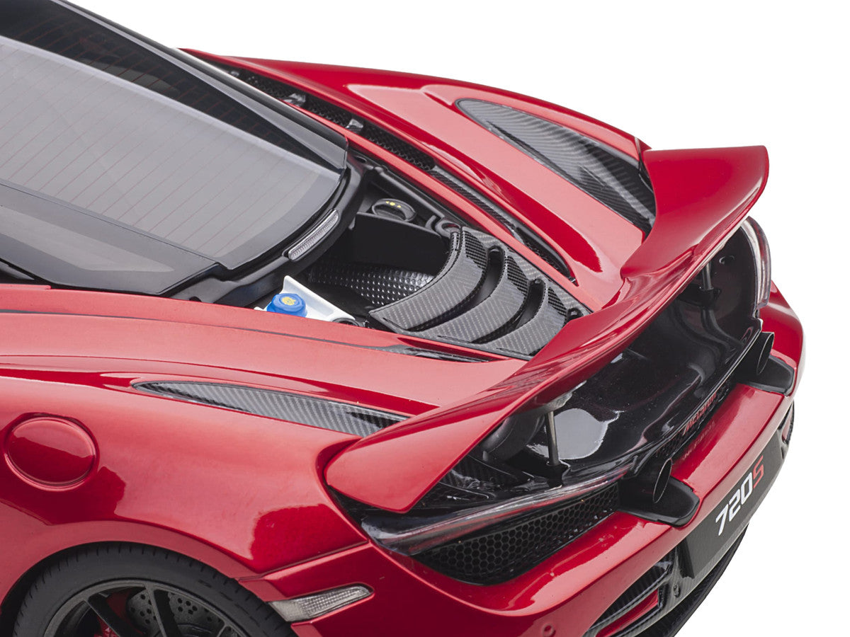 Mclaren 720S Memphis Red Metallic with Black Top and Carbon Accents 1/18 Model Car by Autoart-4
