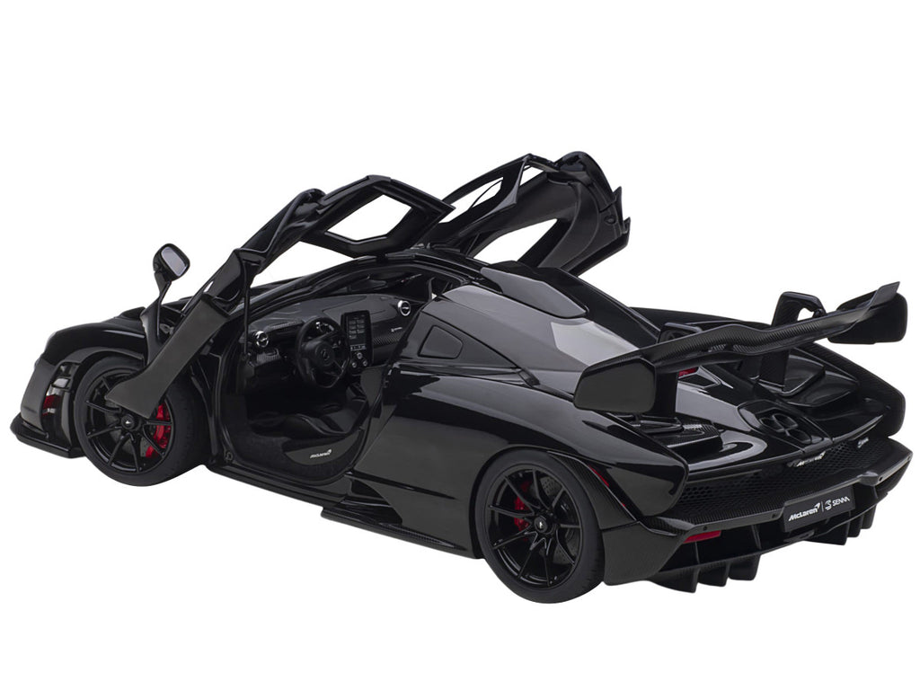 Mclaren Senna Stealth Cosmos Black with Carbon Accents 1/18 Model Car by Autoart-1