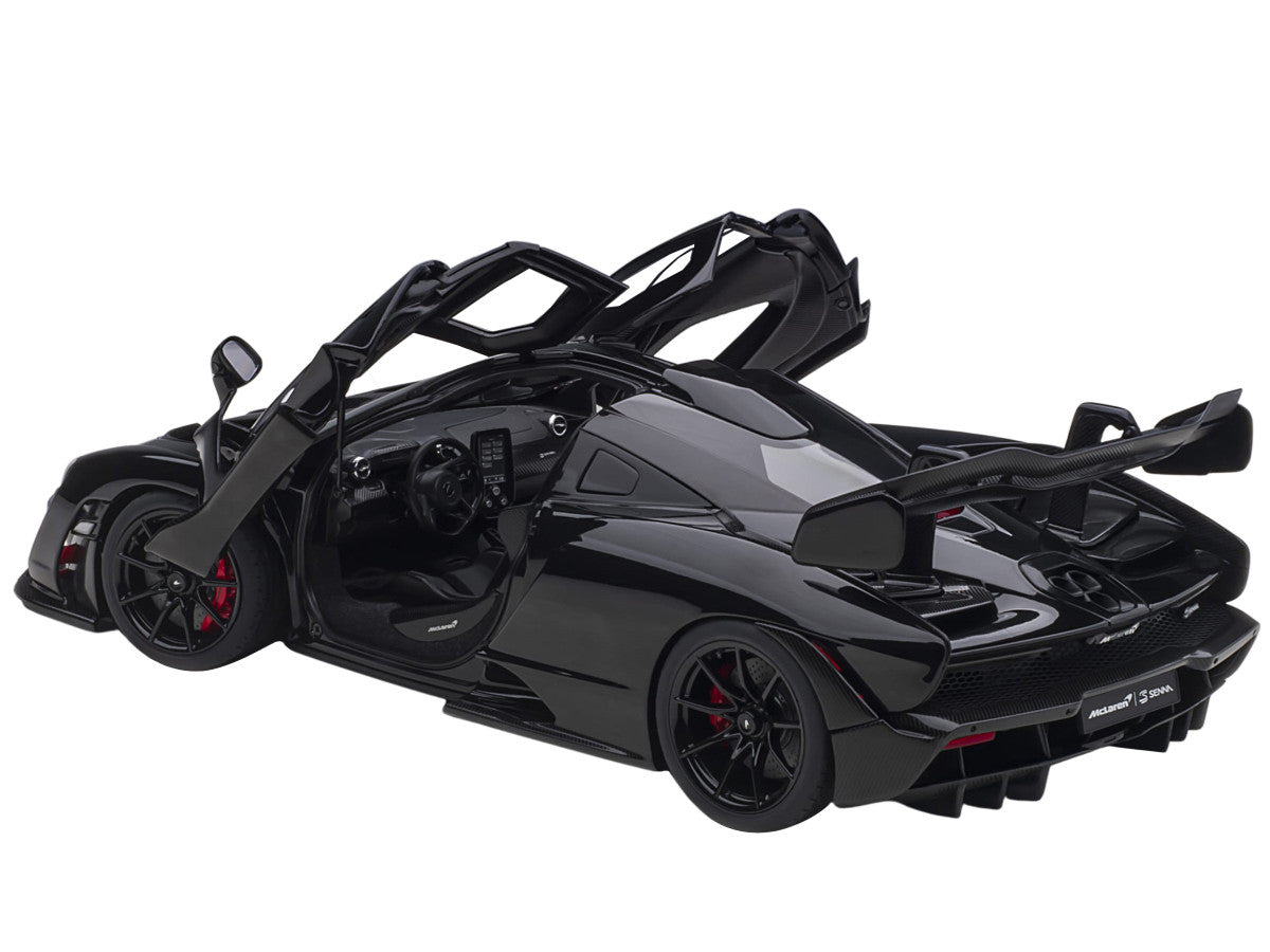 Mclaren Senna Stealth Cosmos Black with Carbon Accents 1/18 Model Car by Autoart-1