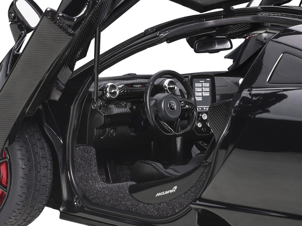 Mclaren Senna Stealth Cosmos Black with Carbon Accents 1/18 Model Car by Autoart-2