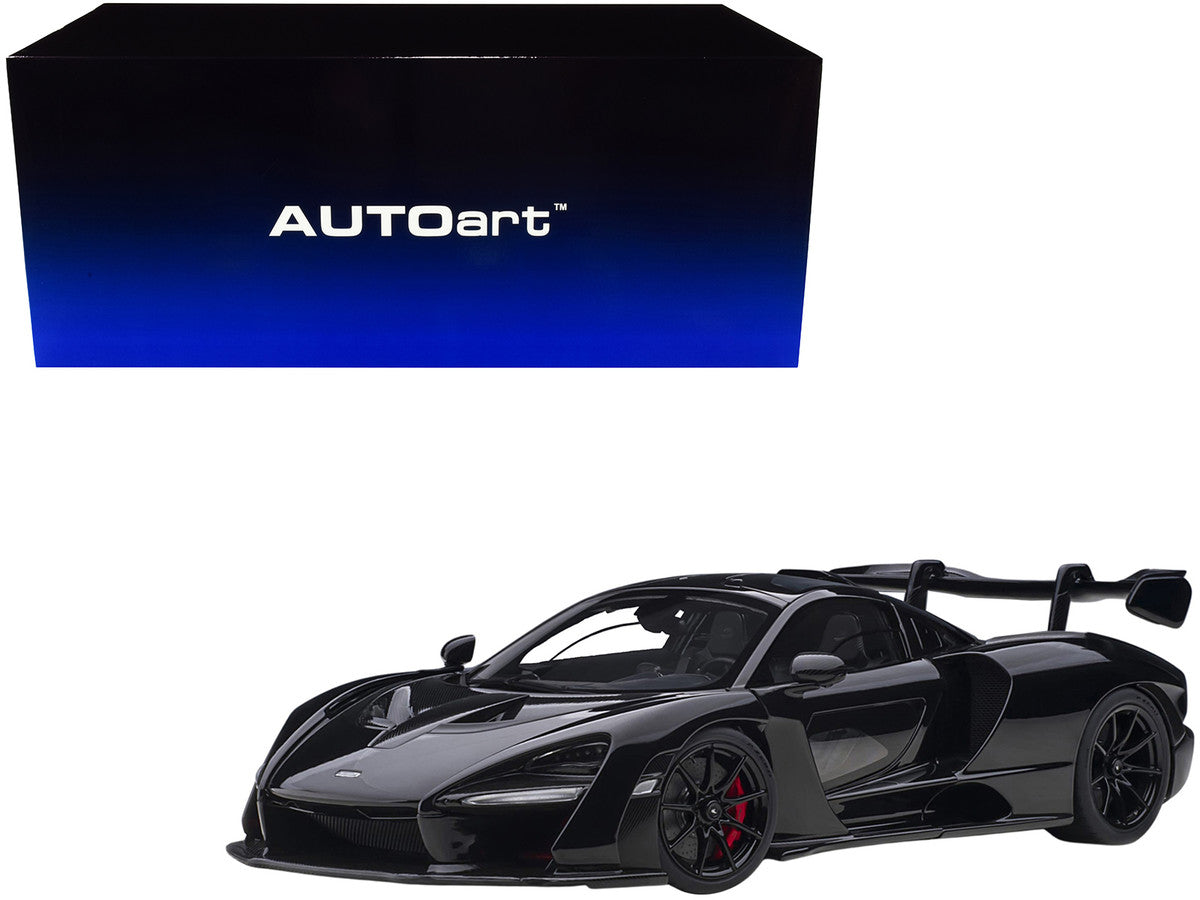 Mclaren Senna Stealth Cosmos Black with Carbon Accents 1/18 Model Car by Autoart-0