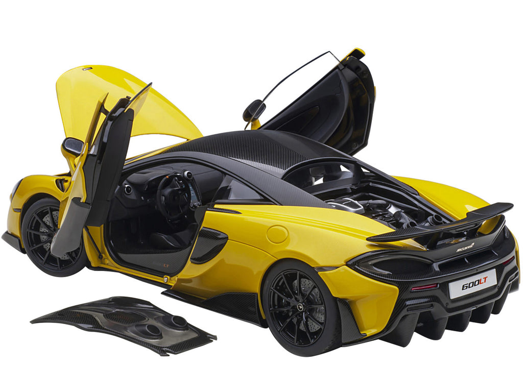Mclaren 600LT Sicilian Yellow and Carbon 1/18 Model Car by Autoart-1