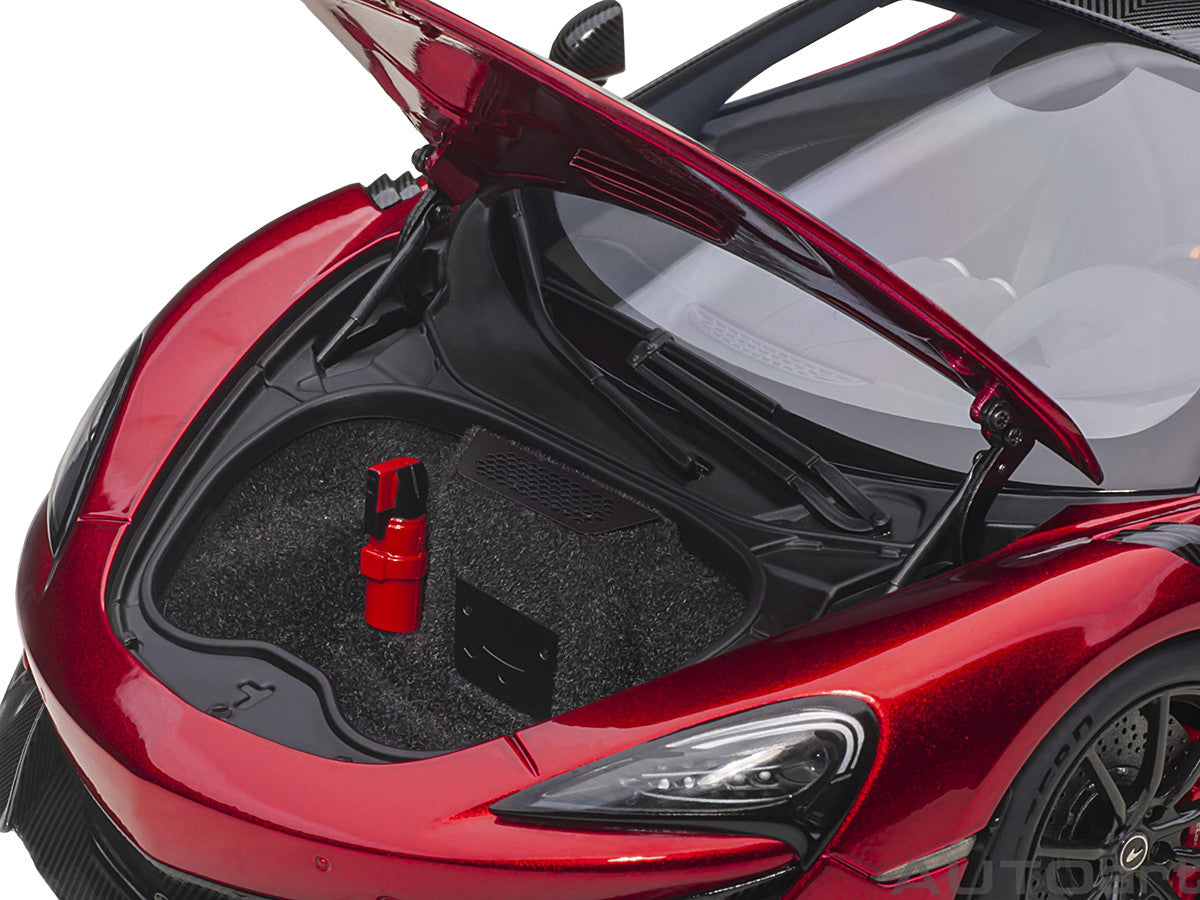 Mclaren 600LT Vermillion Red and Carbon 1/18 Model Car by Autoart-2