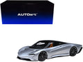 McLaren Speedtail Supernova Silver Metallic with Black Top and Suitcase Accessories 1/18 Model Car by Autoart-0