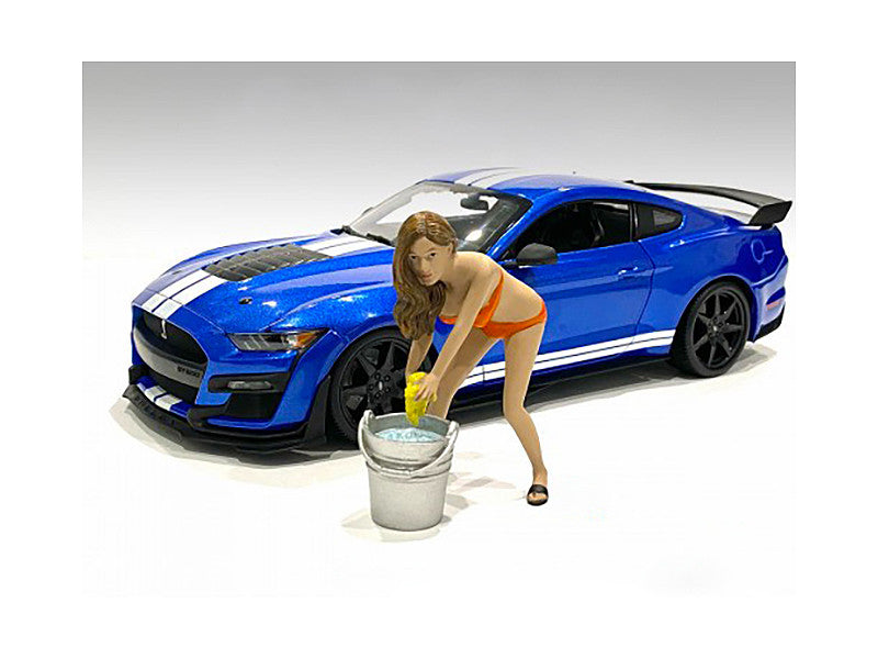 Cindy with a Bucket Bikini Car Wash Girl Figurine for 1/18 Scale Models by American Diorama-0