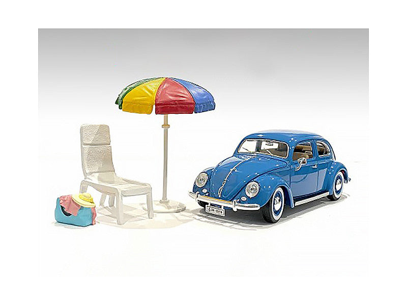 "Beach Girls" Accessories (Beach Chair and Beach Umbrella and Duffle Bag) for 1/18 Scale Models by American Diorama-0