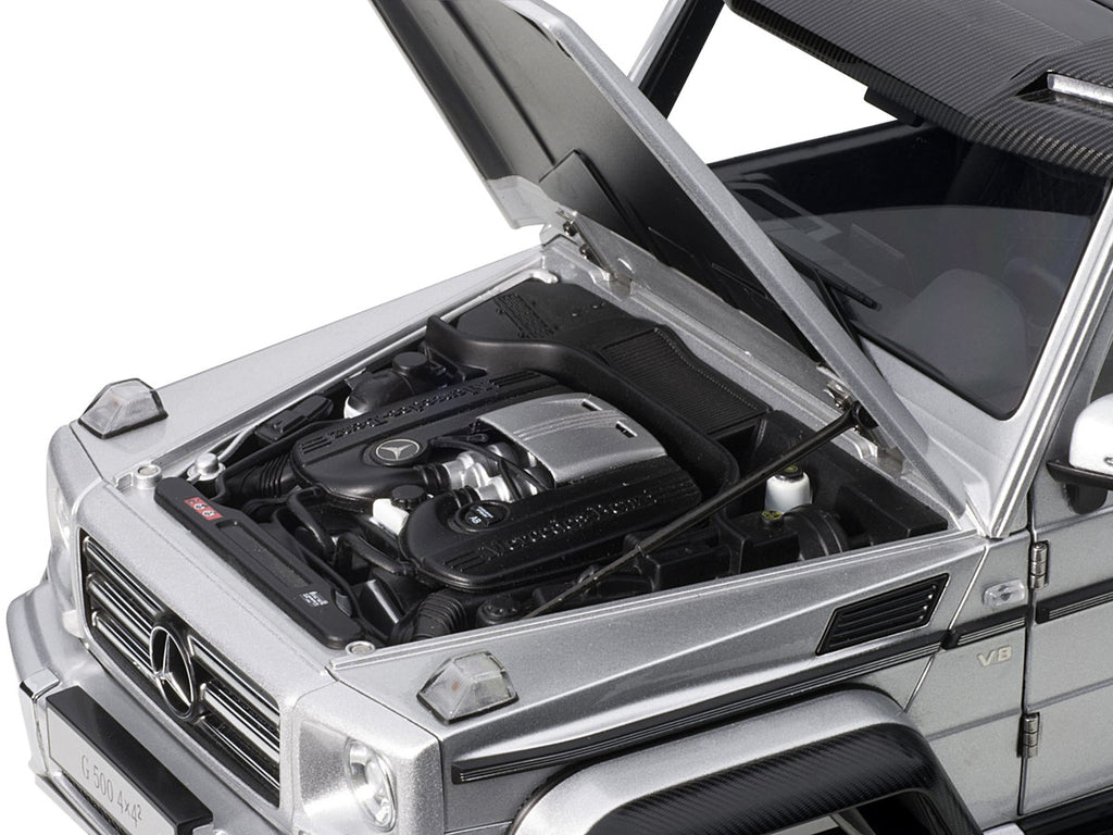 Mercedes Benz G500 4X4 2 Silver 1/18 Model Car by Autoart-1