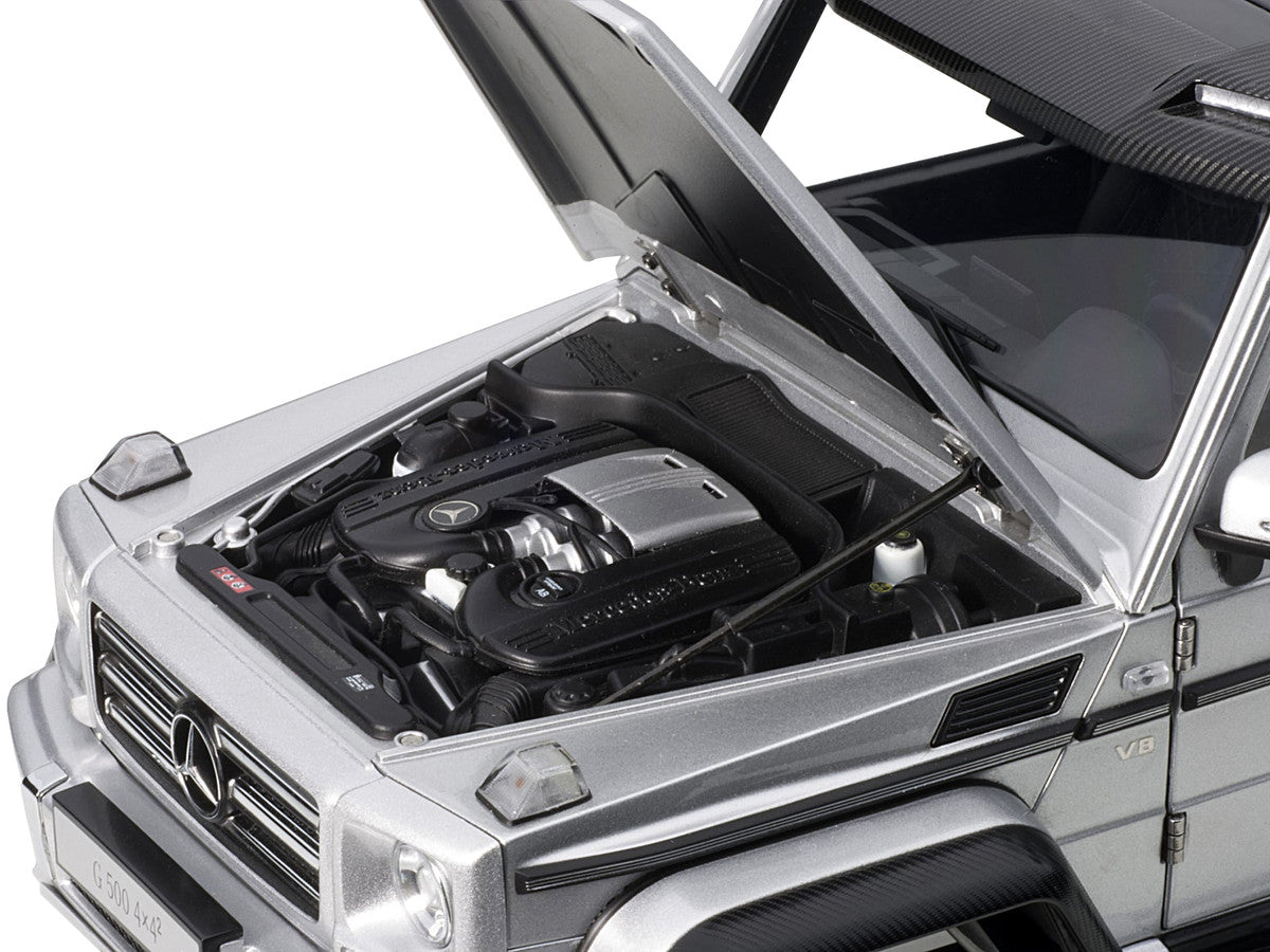 Mercedes Benz G500 4X4 2 Silver 1/18 Model Car by Autoart-1
