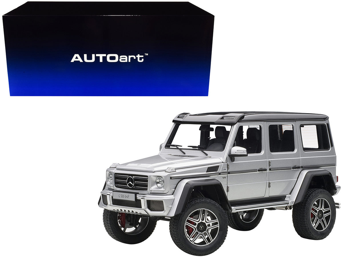 Mercedes Benz G500 4X4 2 Silver 1/18 Model Car by Autoart-0
