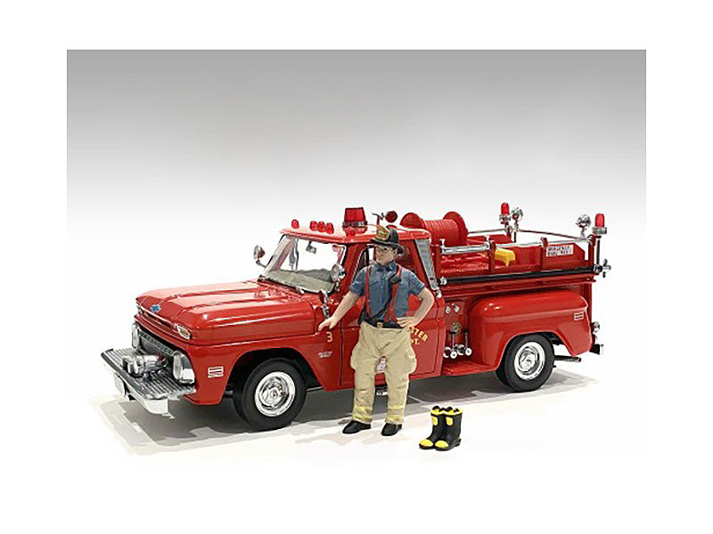"Firefighters" Getting Ready Figure with Boots Accessory for 1/18 Scale Models by American Diorama-0
