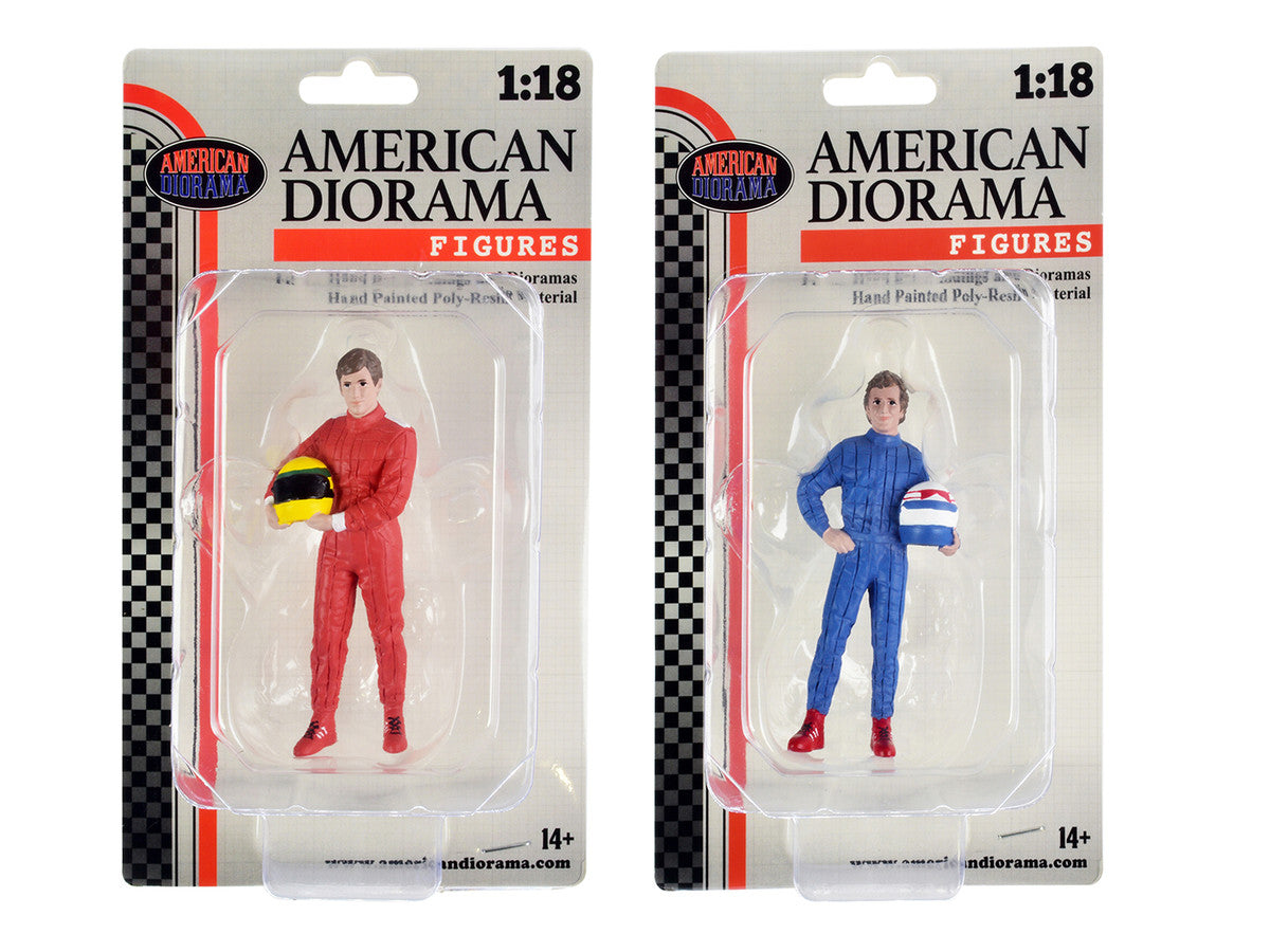 "Racing Legends" 80's Figures A and B Set of 2 for 1/18 Scale Models by American Diorama-3