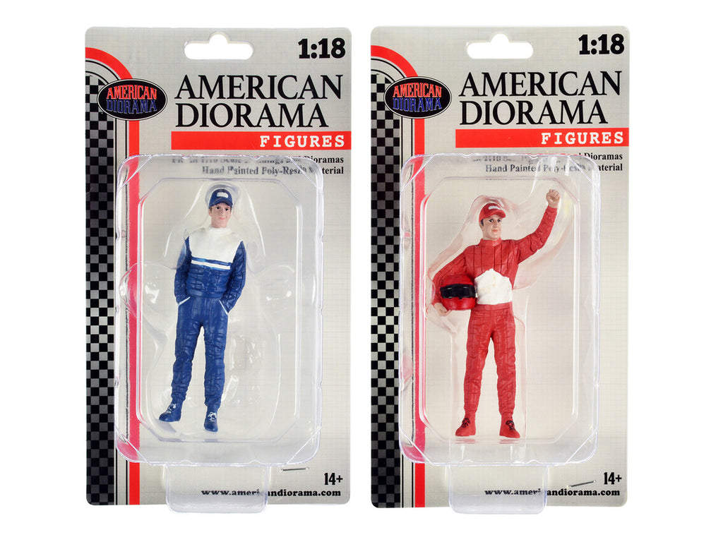"Racing Legends" 90's Figures A and B Set of 2 for 1/18 Scale Models by American Diorama-3