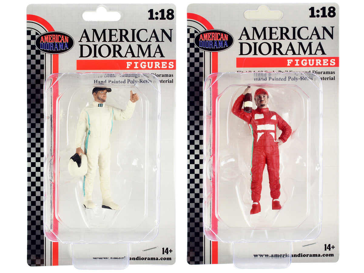 "Racing Legends" 2000's Figures A and B Set of 2 for 1/18 Scale Models by American Diorama-3