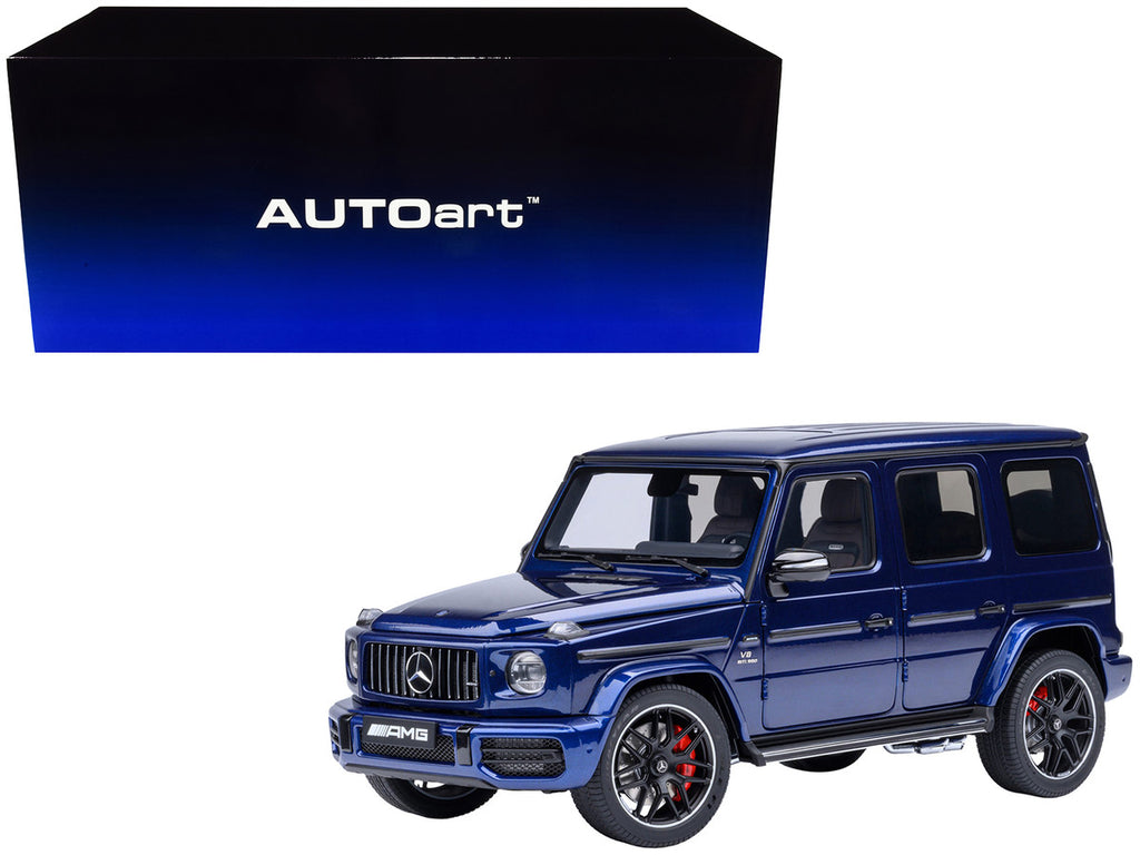2019 Mercedes-Benz AMG G63 Brilliant Blue Metallic 1/18 Model Car by Autoart-4