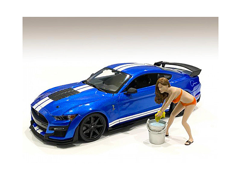 Cindy with a Bucket Bikini Car Wash Girl Figurine for 1/18 Scale Models by American Diorama-1